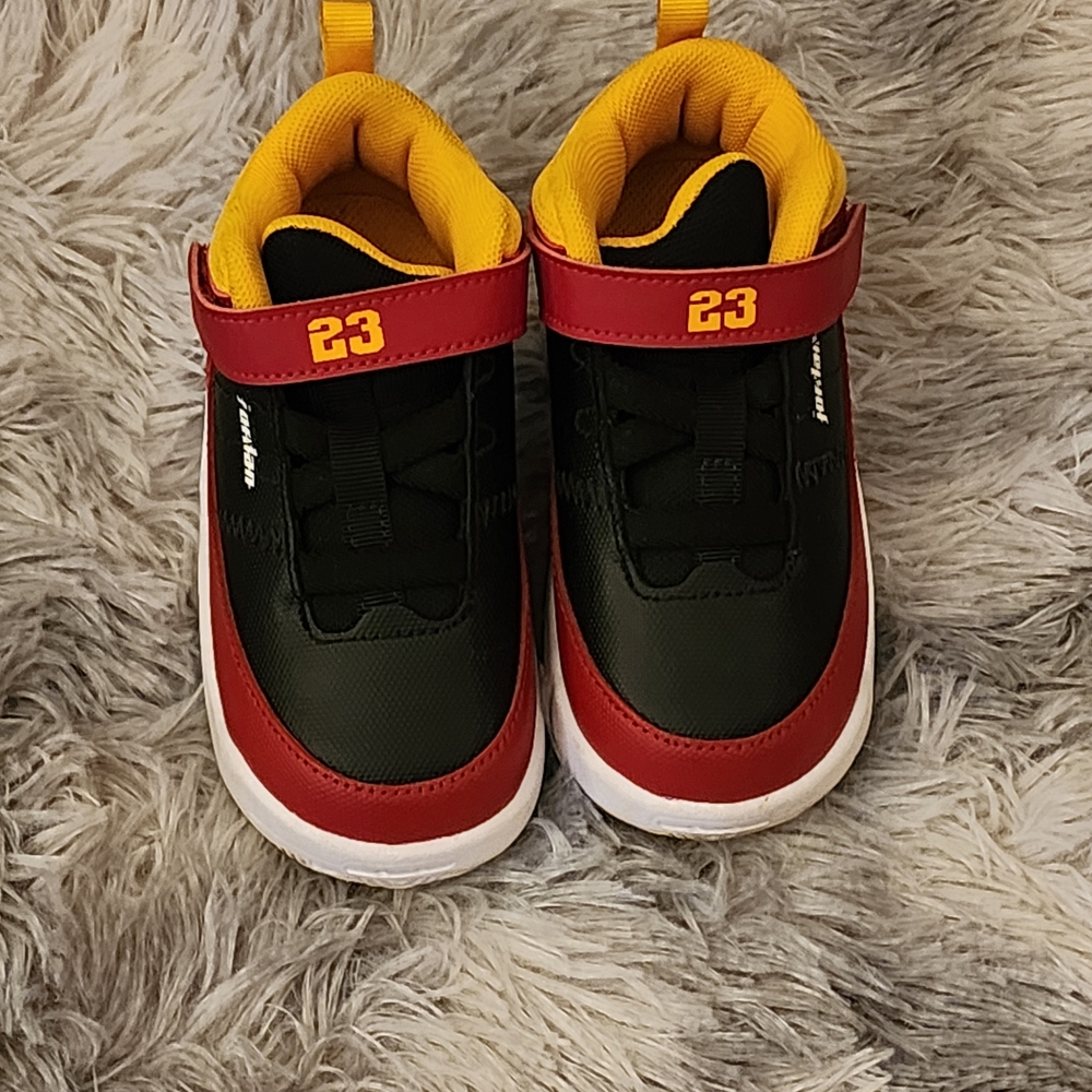 Jordan Kids Sneakers in Red, Black, and Yellow